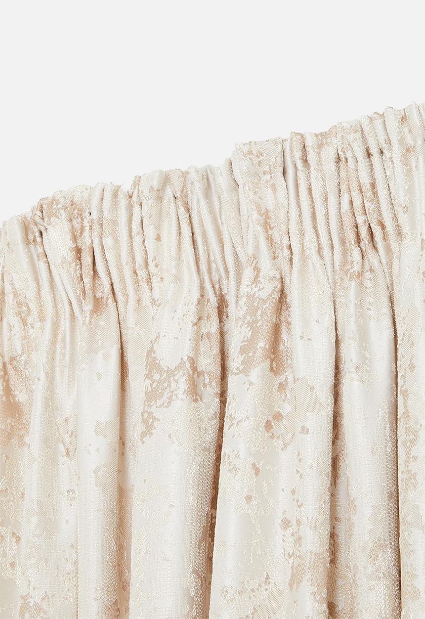 Design Collection - Victoria jacquard taped curtain - natural/taupe