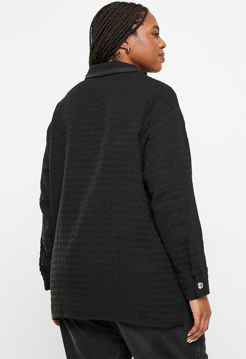 Me&B - Plus Boucle shacket - black