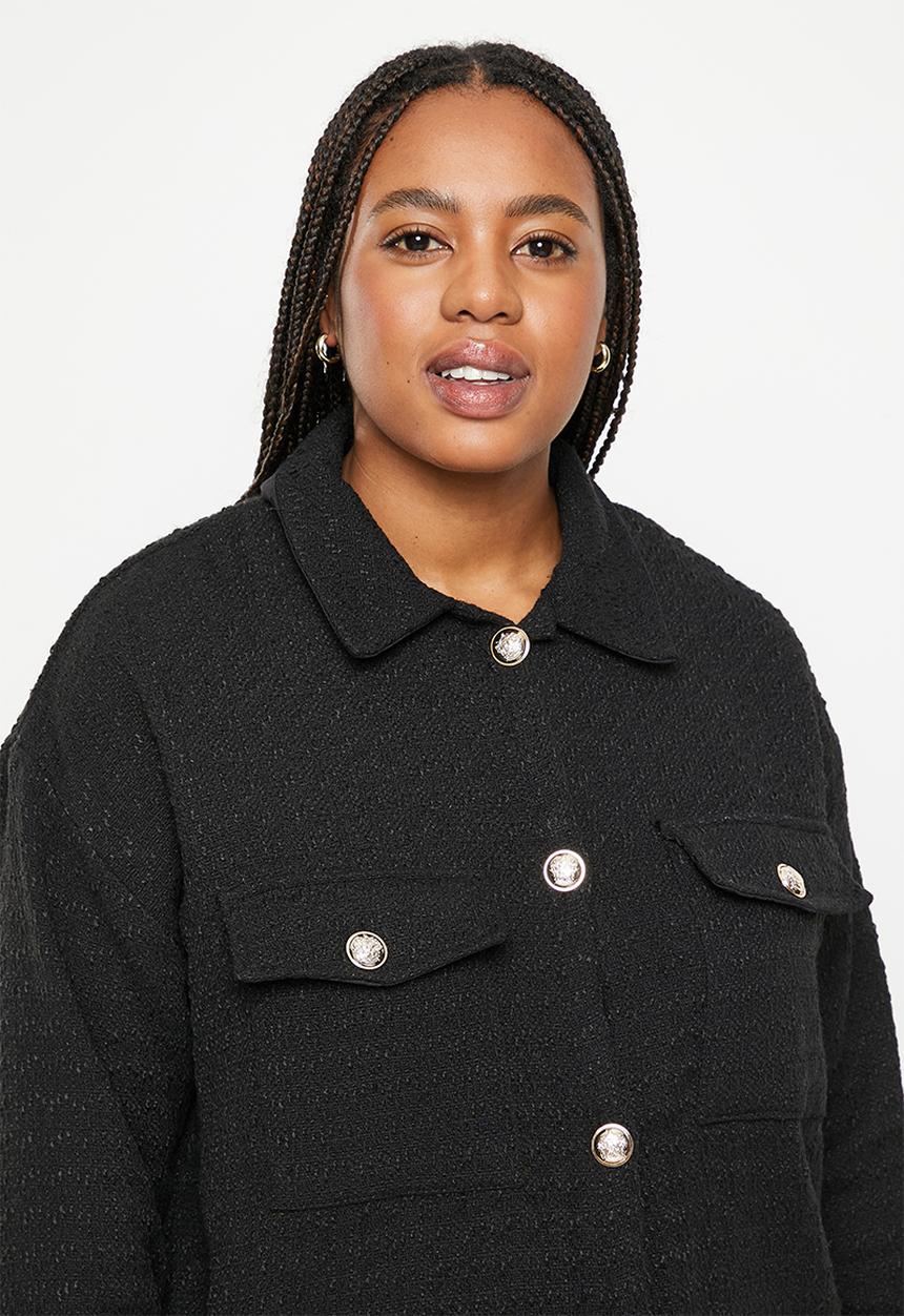 Me&B - Plus Boucle shacket - black