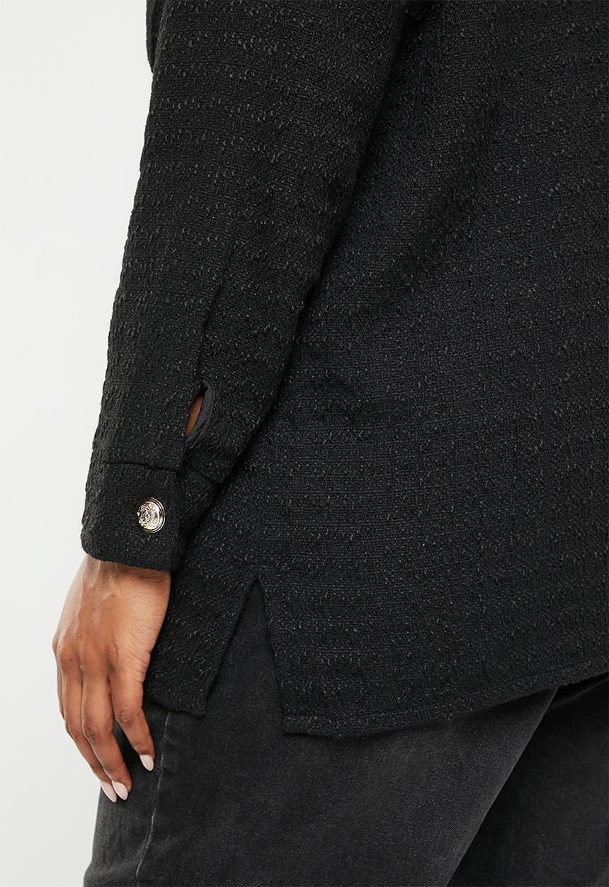 Me&B - Plus Boucle shacket - black