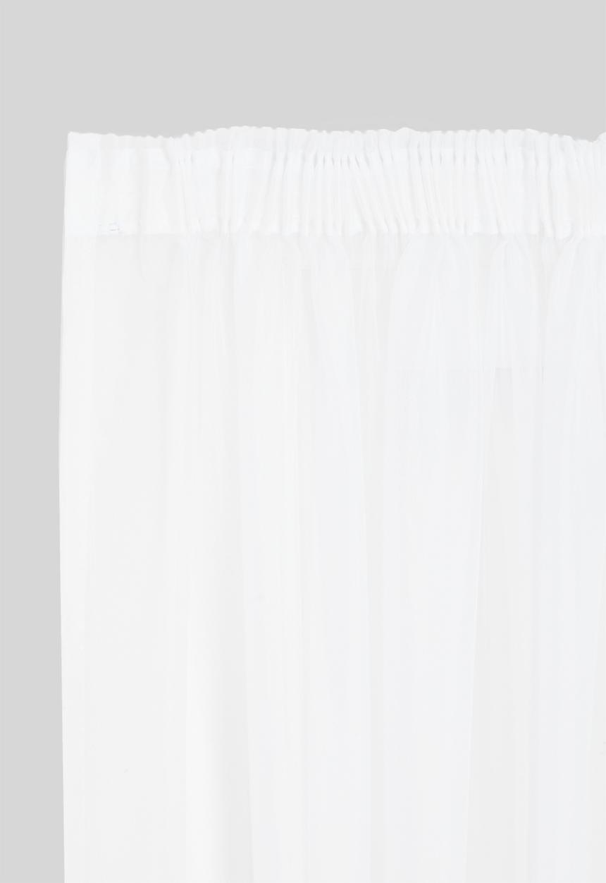 Design Collection - Plain voile taped curtain - white
