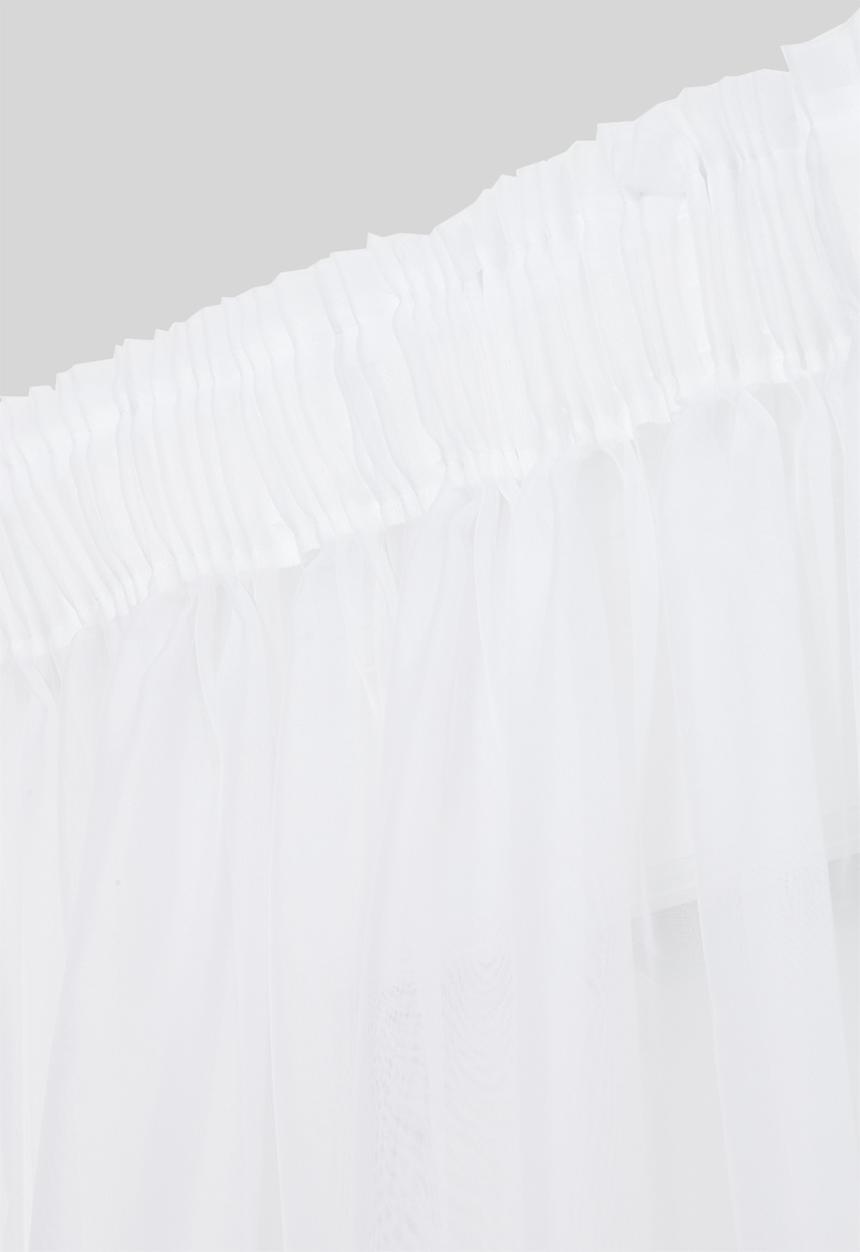Design Collection - Plain voile taped curtain - white