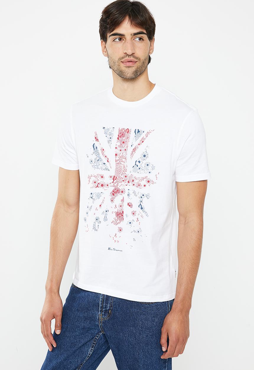 Ben Sherman - Floral flag tee shirt - white