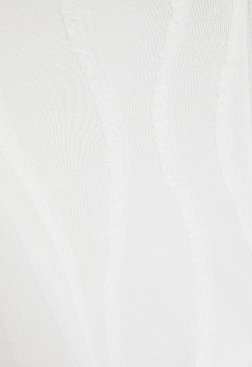 Design Collection - Wave sheer taped curtain - natural/white