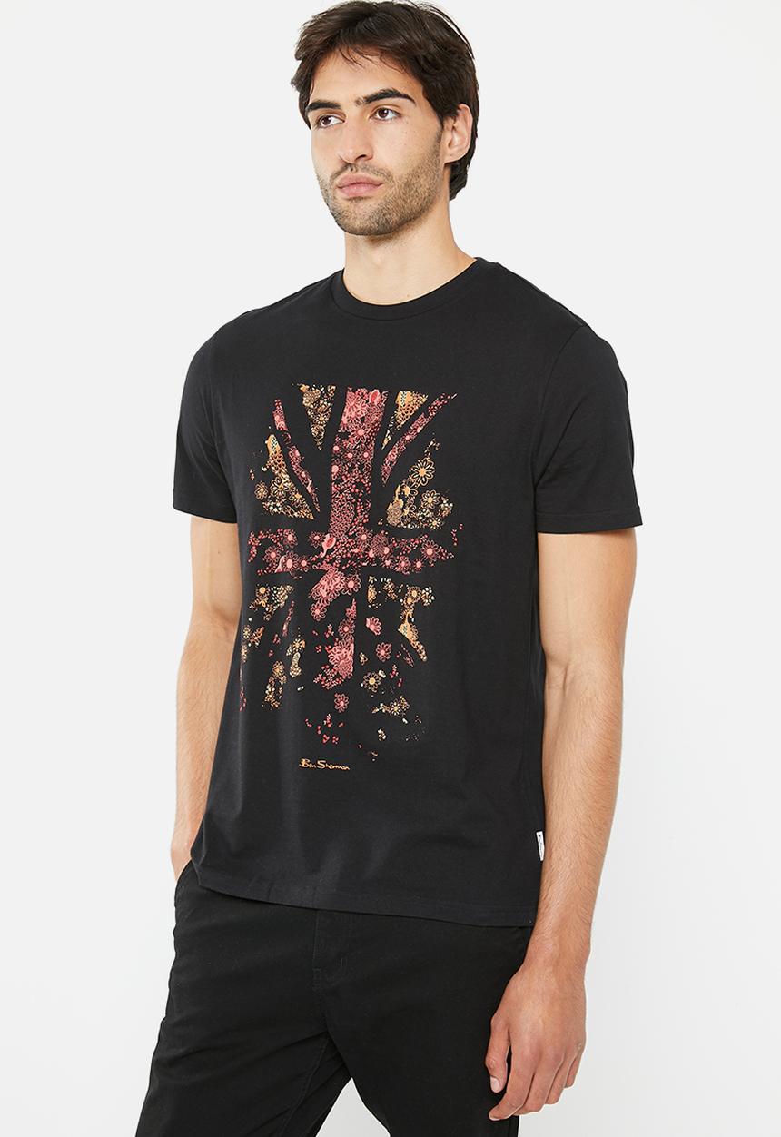 Ben Sherman - Floral flag tee shirt - black