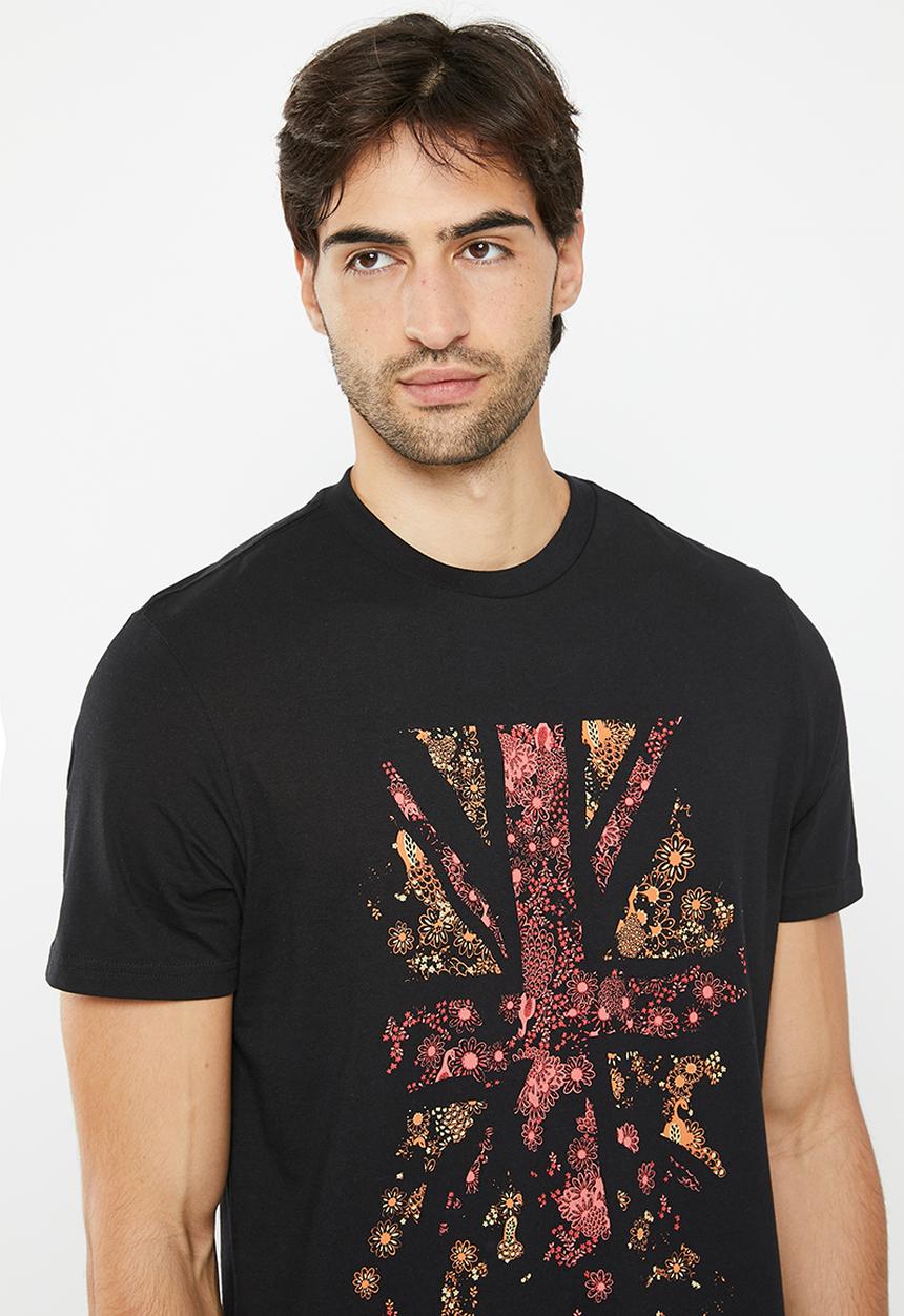 Ben Sherman - Floral flag tee shirt - black