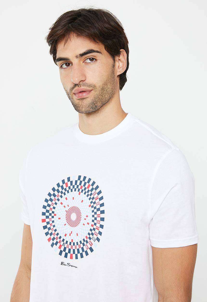 Ben Sherman - Ska check target tee shirt - white