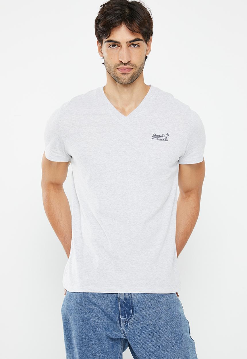 Superdry. - Vintage Logo emb Vee Tee - Glacier Grey Marl