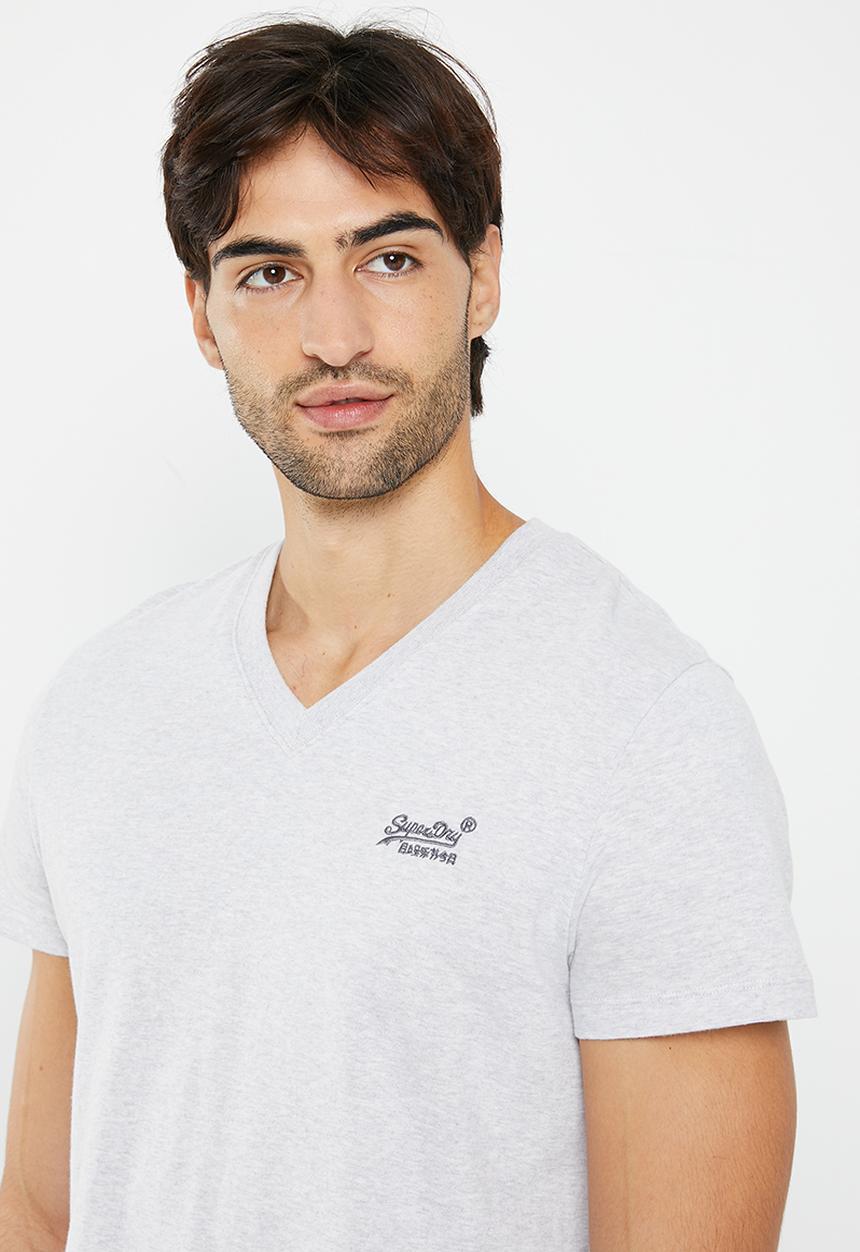 Superdry. - Vintage Logo emb Vee Tee - Glacier Grey Marl