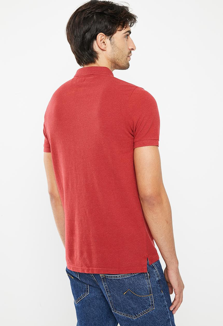 Superdry. - Classic pique polo - hike red marl