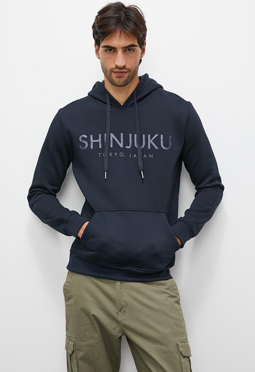 Superbalist - Fashion printed pullover hoodie - navy