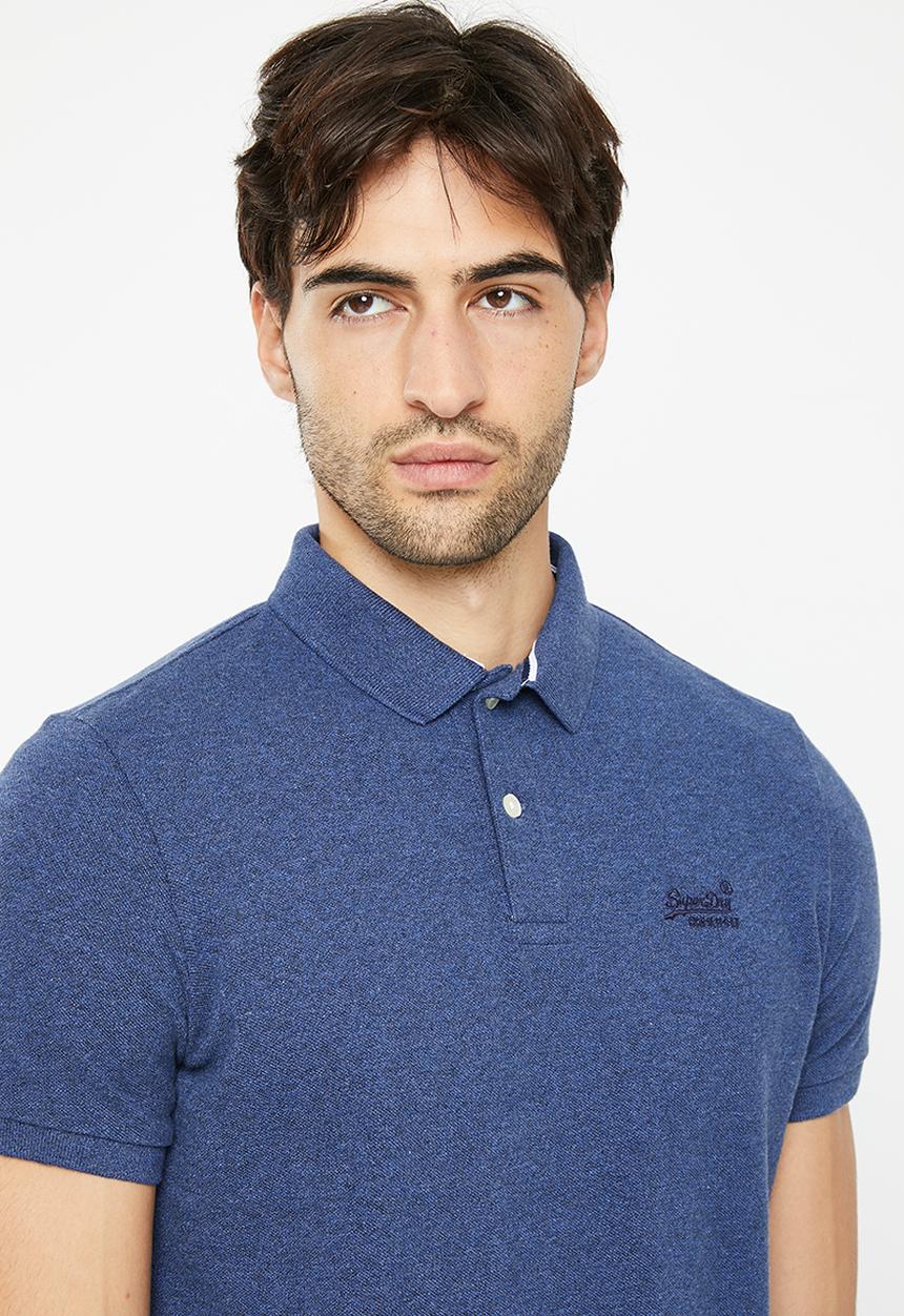 Superdry. - Classic pique polo - bright blue marl 