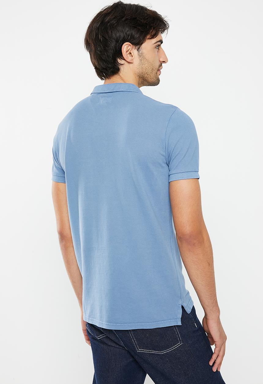 Superdry. - Vintage destroy polo - heraldic blue
