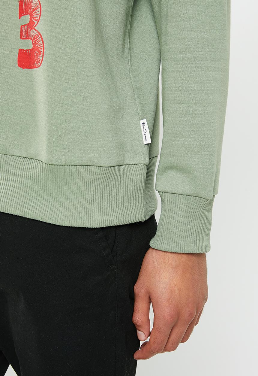 Ben Sherman - Typography crew sweater 71386 - pale khaki