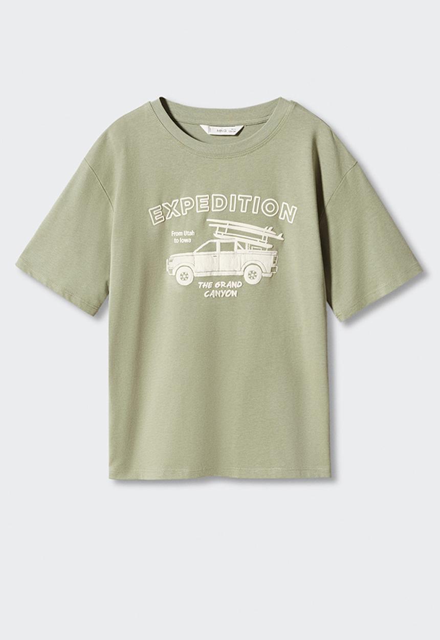 MANGO - T-shirt vacation - green