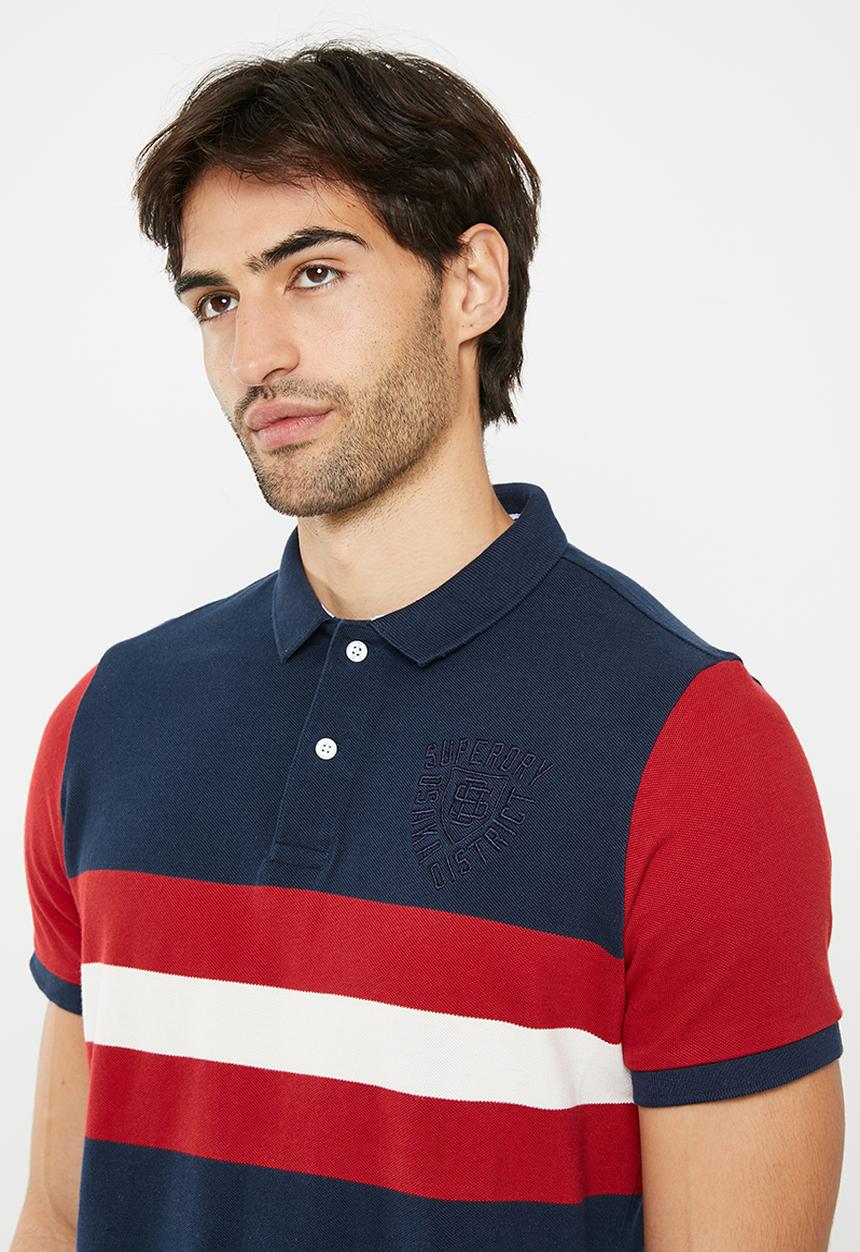 Superdry. - Vintage superstate polo - nautical navy & varsity red