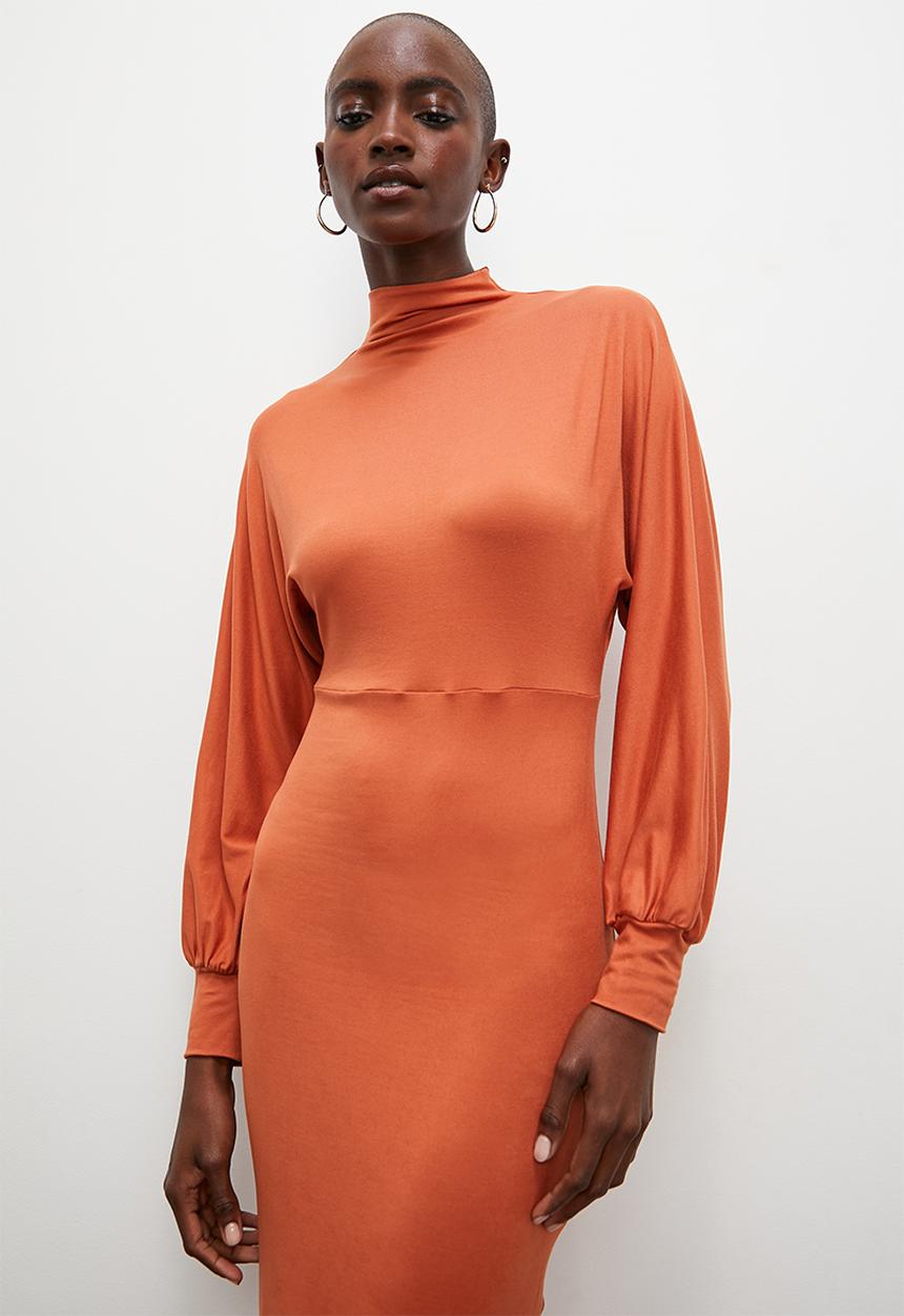Superbalist - Dolman sleeve midi dress - rust