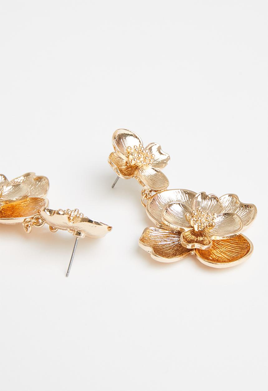 Superbalist - Milan flower statement earrings - gold
