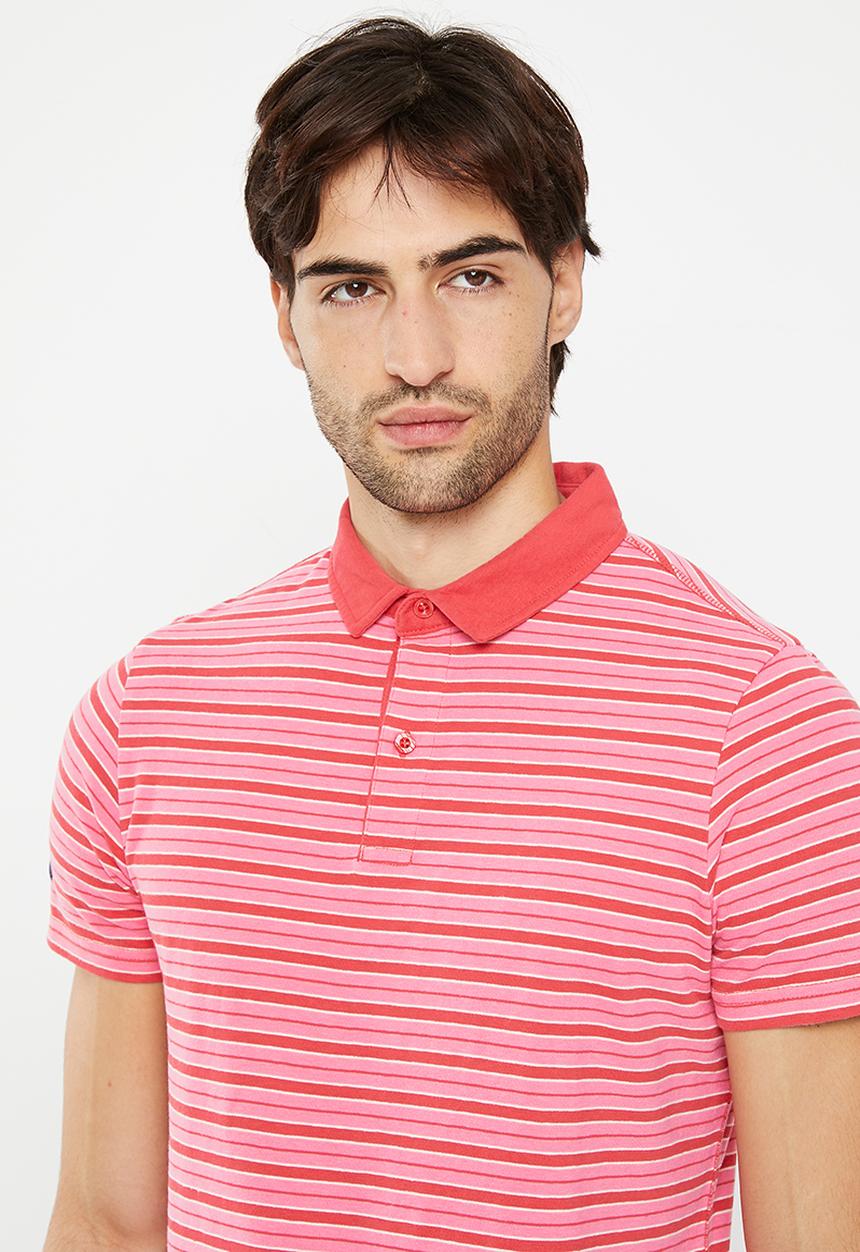 Superdry. - Academy stripe polo - red multi