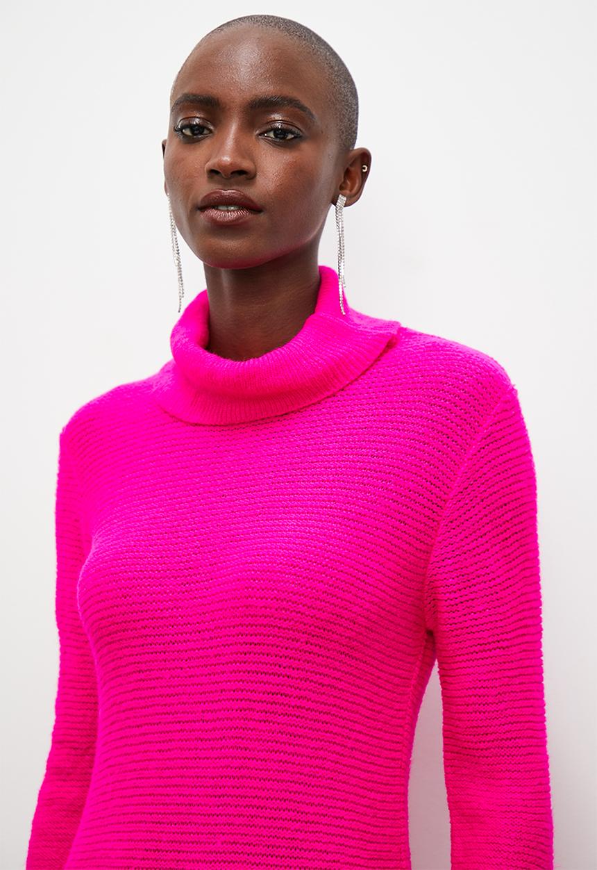 Superbalist - Poloneck column knitwear dress - pink