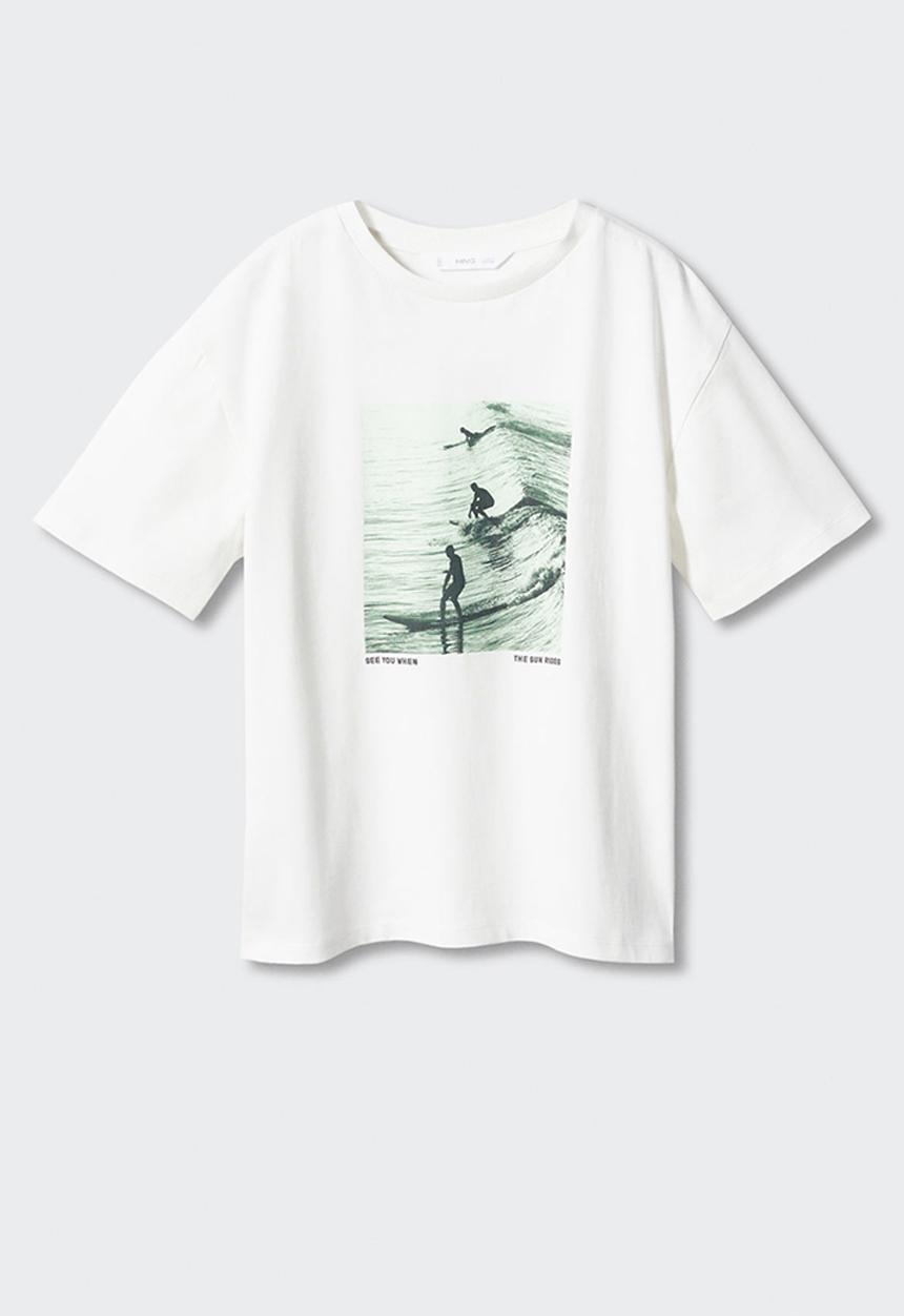 MANGO - T-shirt sun - off white