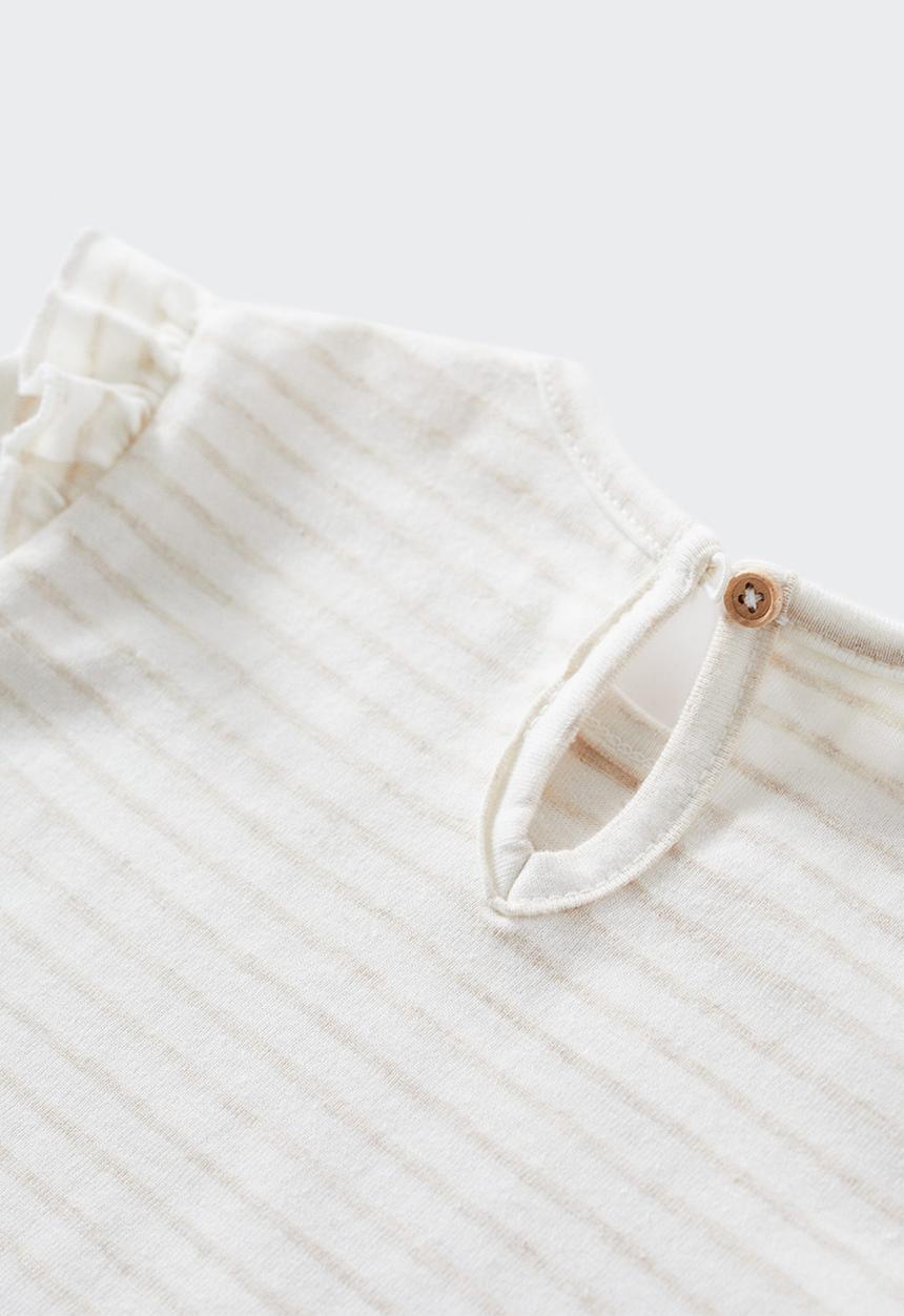 MANGO - T-shirt zipi - beige