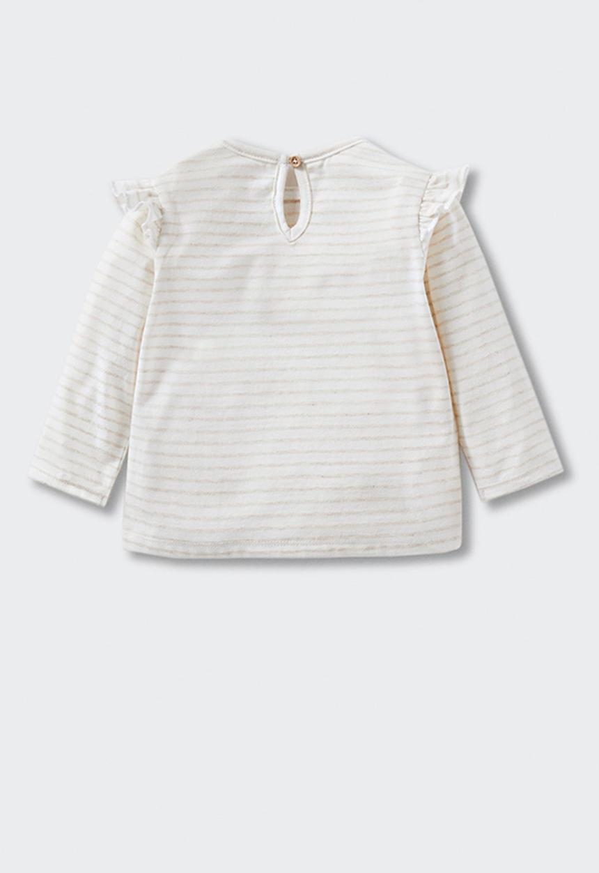 MANGO - T-shirt zipi - beige