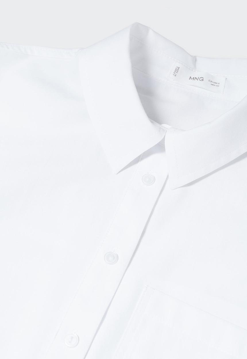 MANGO - Shirt popecrop - white