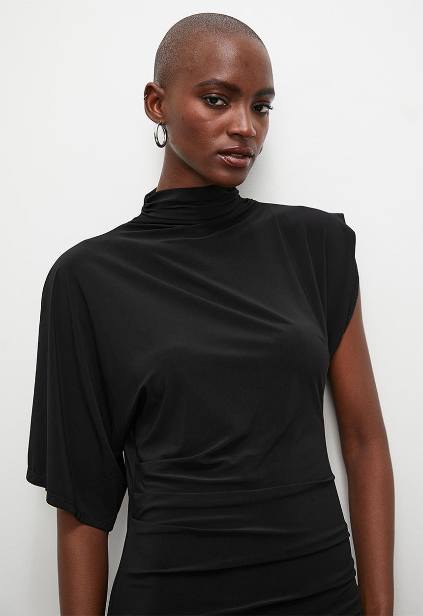 VELVET - Knit midi dress - black