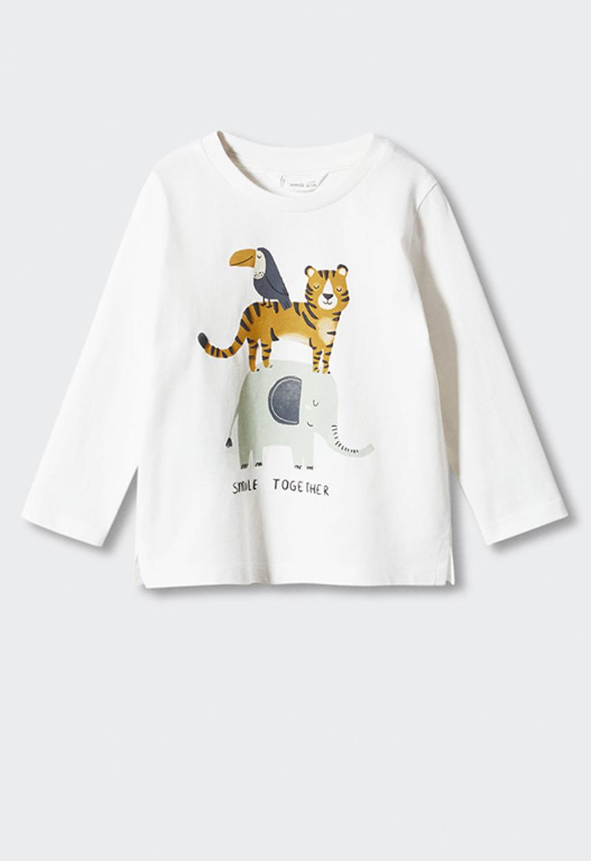 MANGO - T-shirt tres - off white