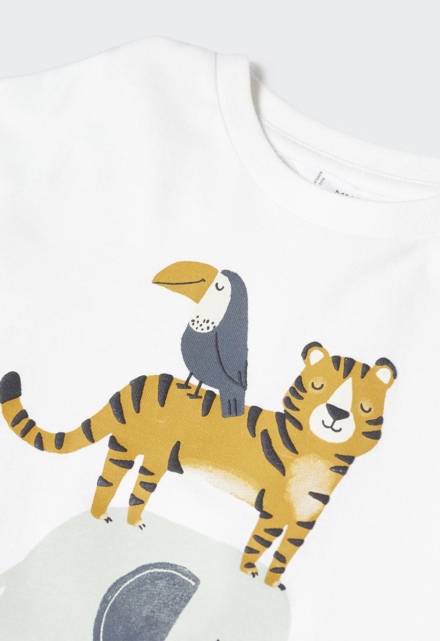 MANGO - T-shirt tres - off white