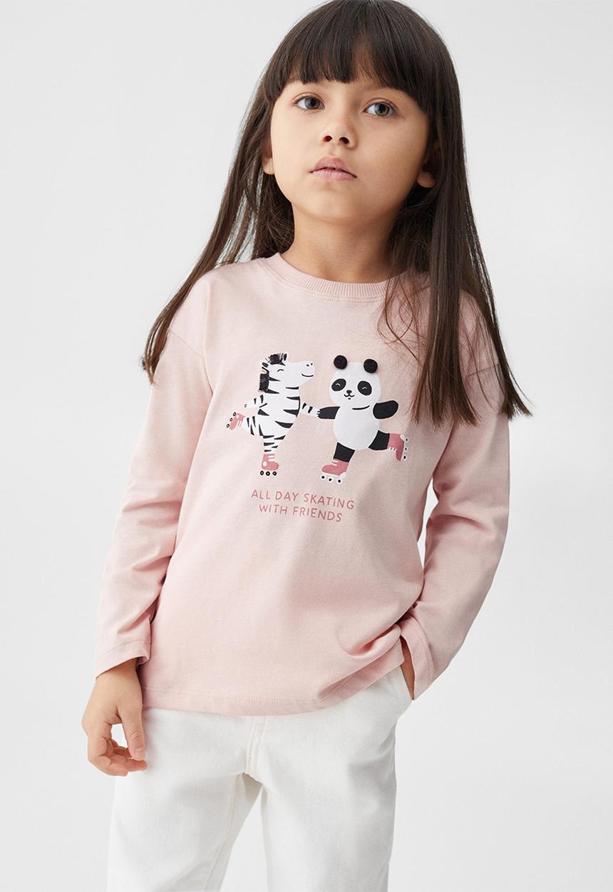MANGO - T-shirt playing - pink