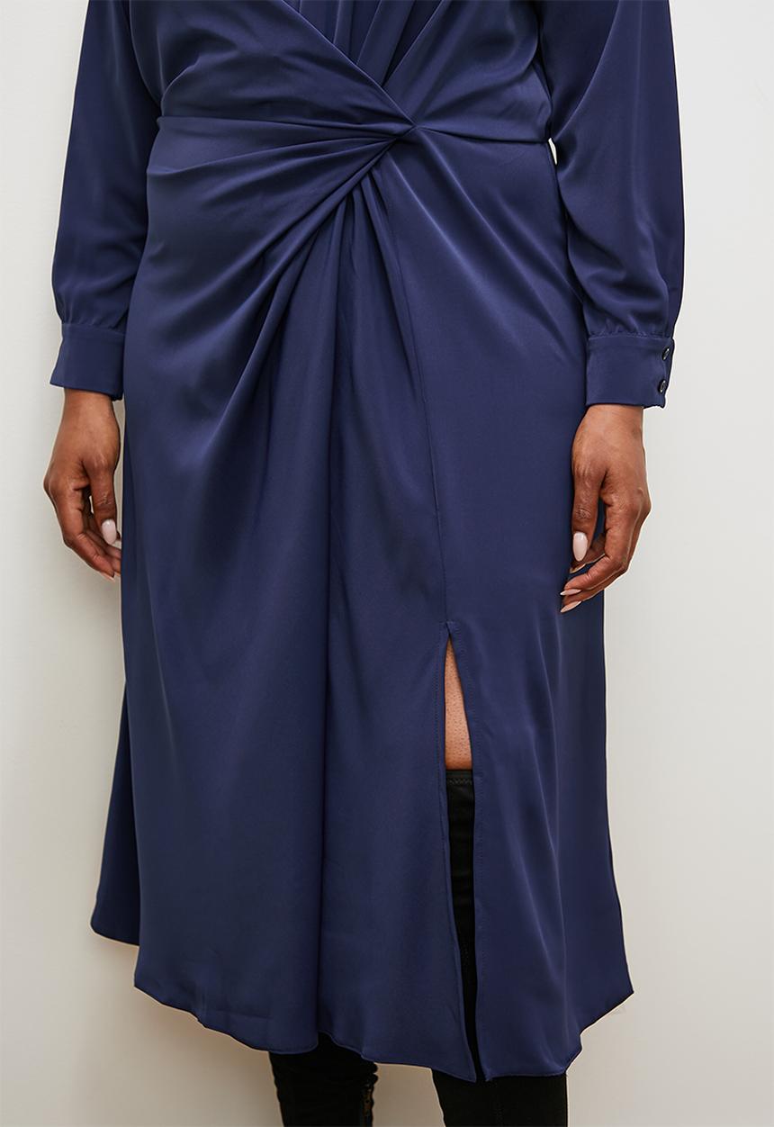 edit - Wrap over shirt dress - navy