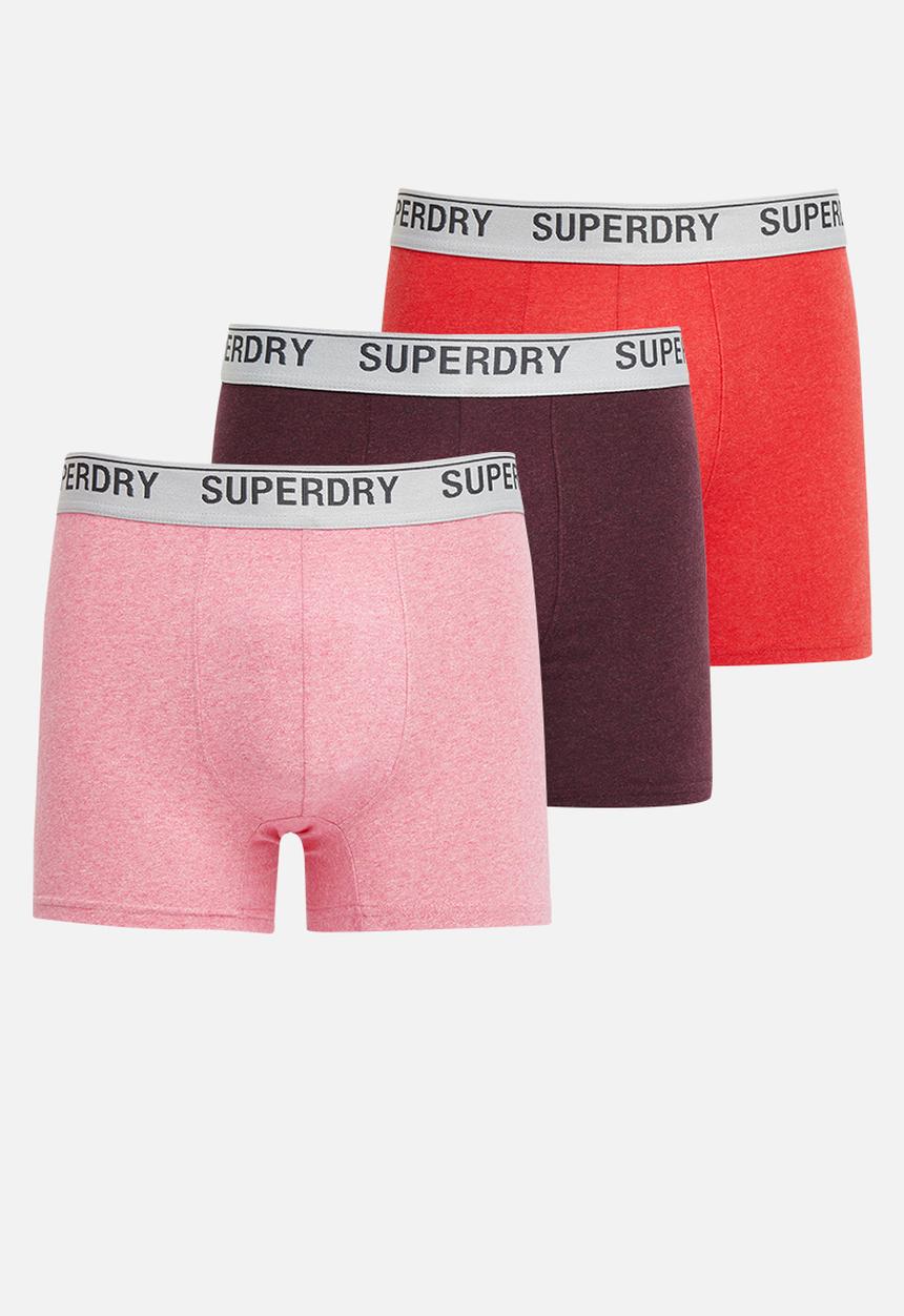 Superdry. - Boxer multi triple pack - burgundy/red/pink