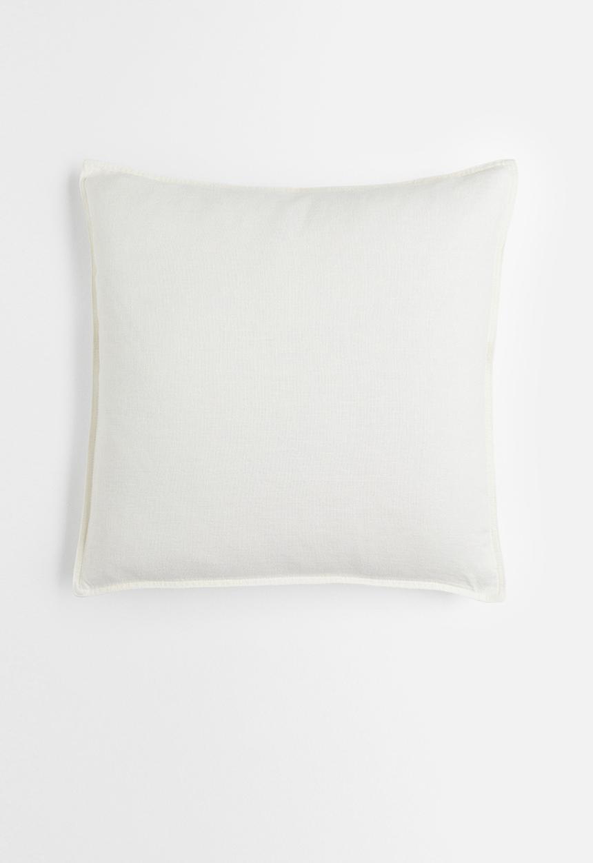 H&M - Washed linen cushion cover - white
