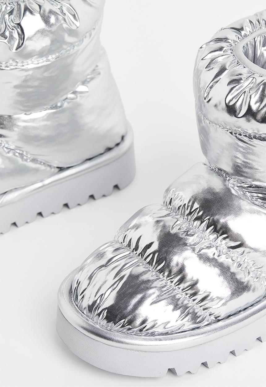H&M - Padded boots - silver-coloured