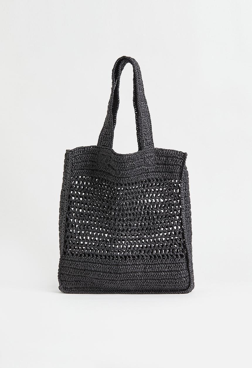 H&M - Straw shopper - black