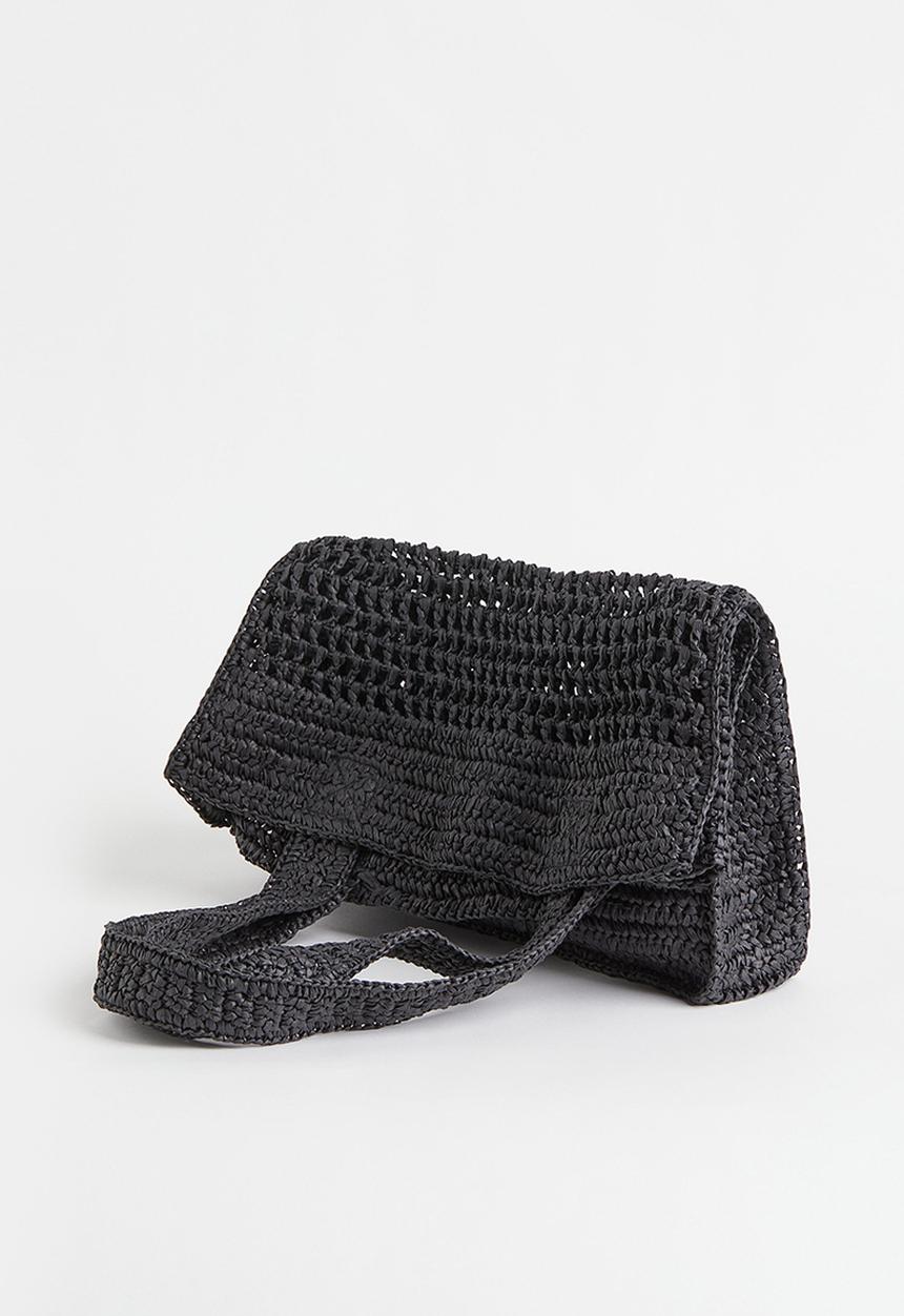 H&M - Straw shopper - black