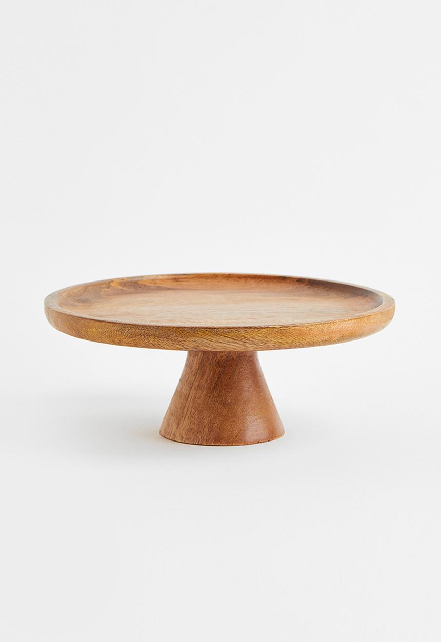 H&M - Small wooden cake stand - brown