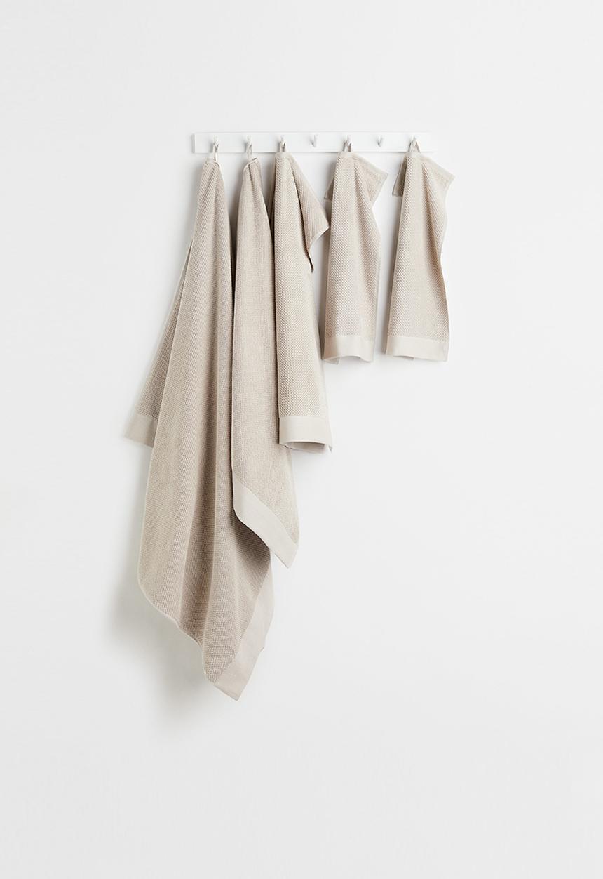 H&M - Cotton terry hand towel - light beige