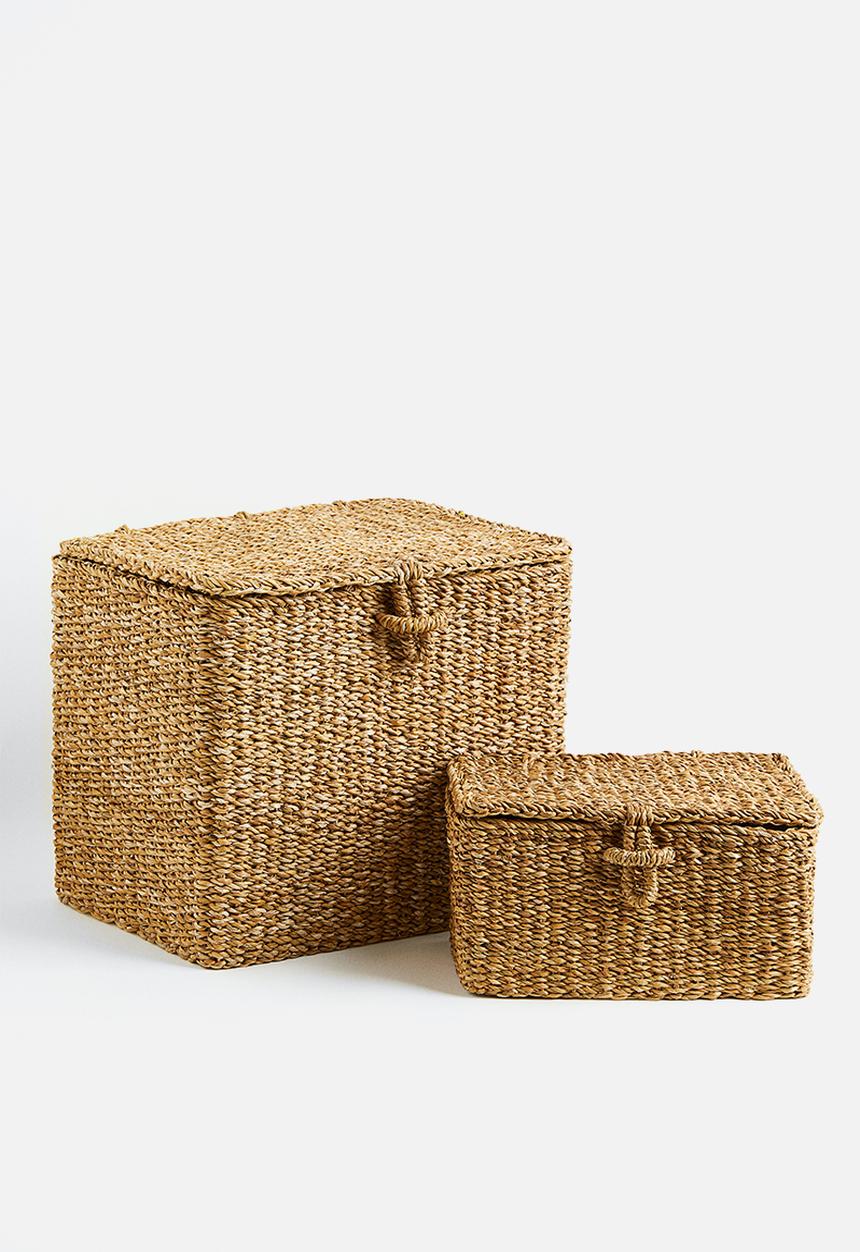 H&M - Lidded storage basket - beige