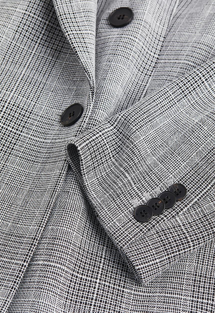H&M - Double-breasted blazer - grey/checked