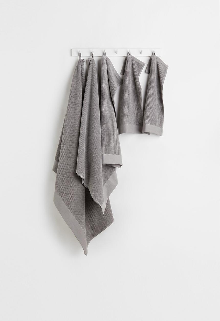 H&M - 2-pack cotton terry guest towels - grey