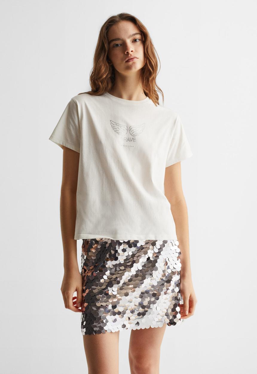 MANGO - T-shirt marais - off white