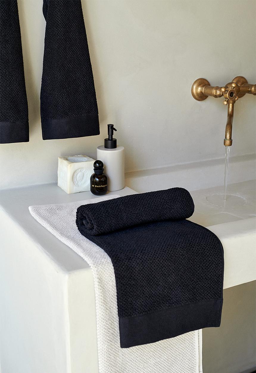 H&M - 2-pack cotton terry guest towels - black