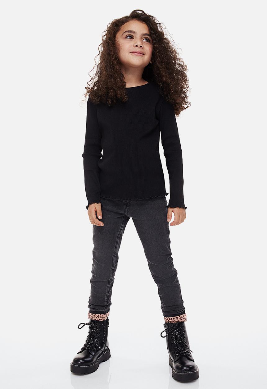 H&M - Skinny fit lined jeans - black
