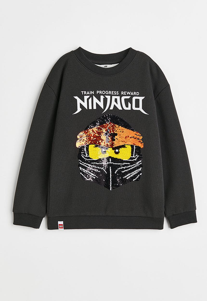 H&M - Reversible sequin-motif sweatshirt - dark grey