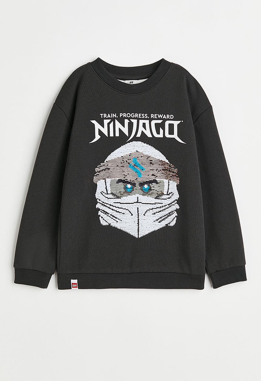 H&M - Reversible sequin-motif sweatshirt - dark grey