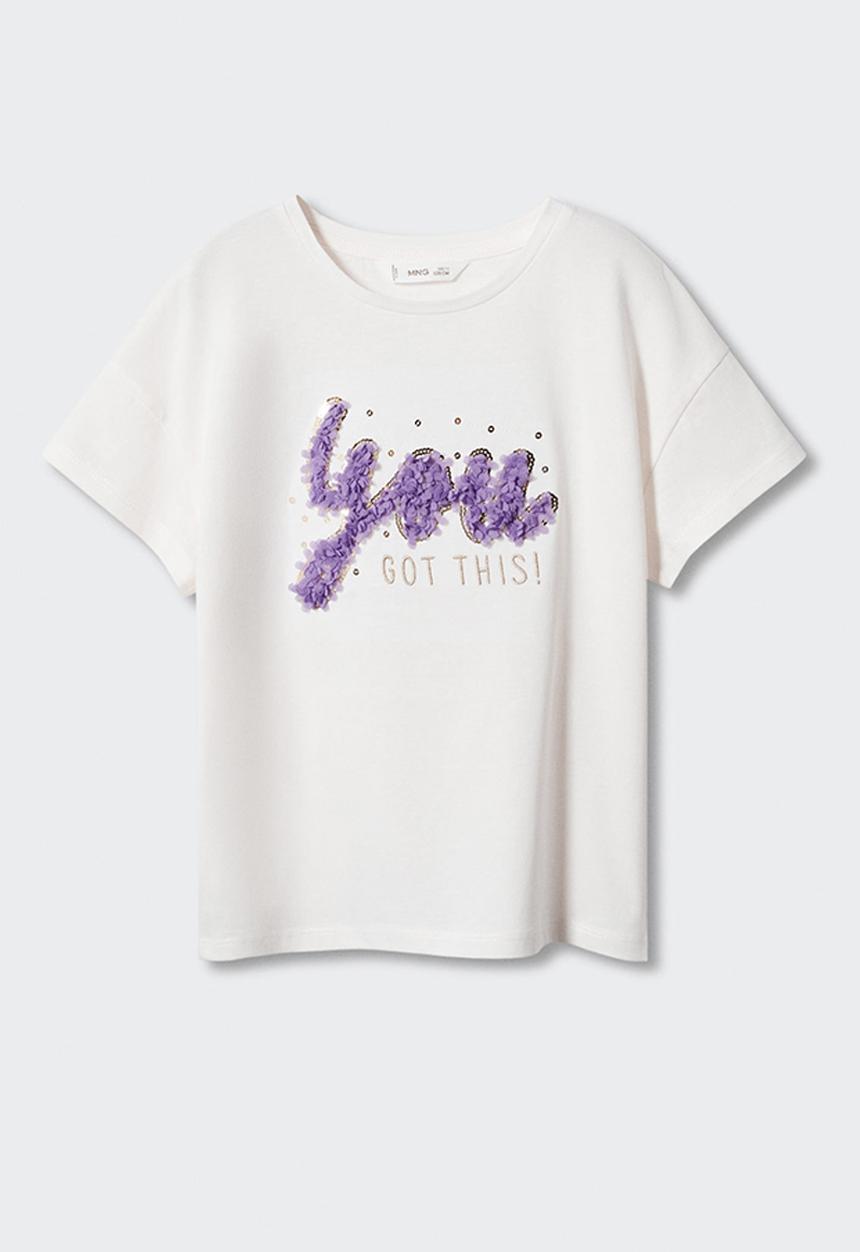 MANGO - T-shirt you - off white