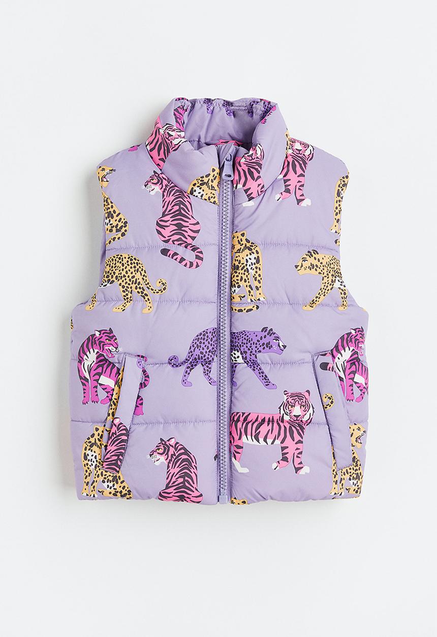 H&M - Puffer gilet - light purple/tigers